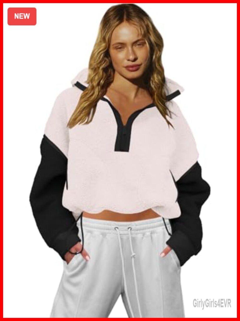 Sherpa Fleece Half Zip Sweatshirt Long Sleeve Pullover Jacket